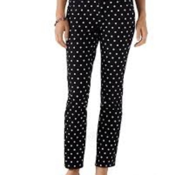 WHBM Black Slim Ankle Polka Dot Jeans EUC - Picture 9 of 10